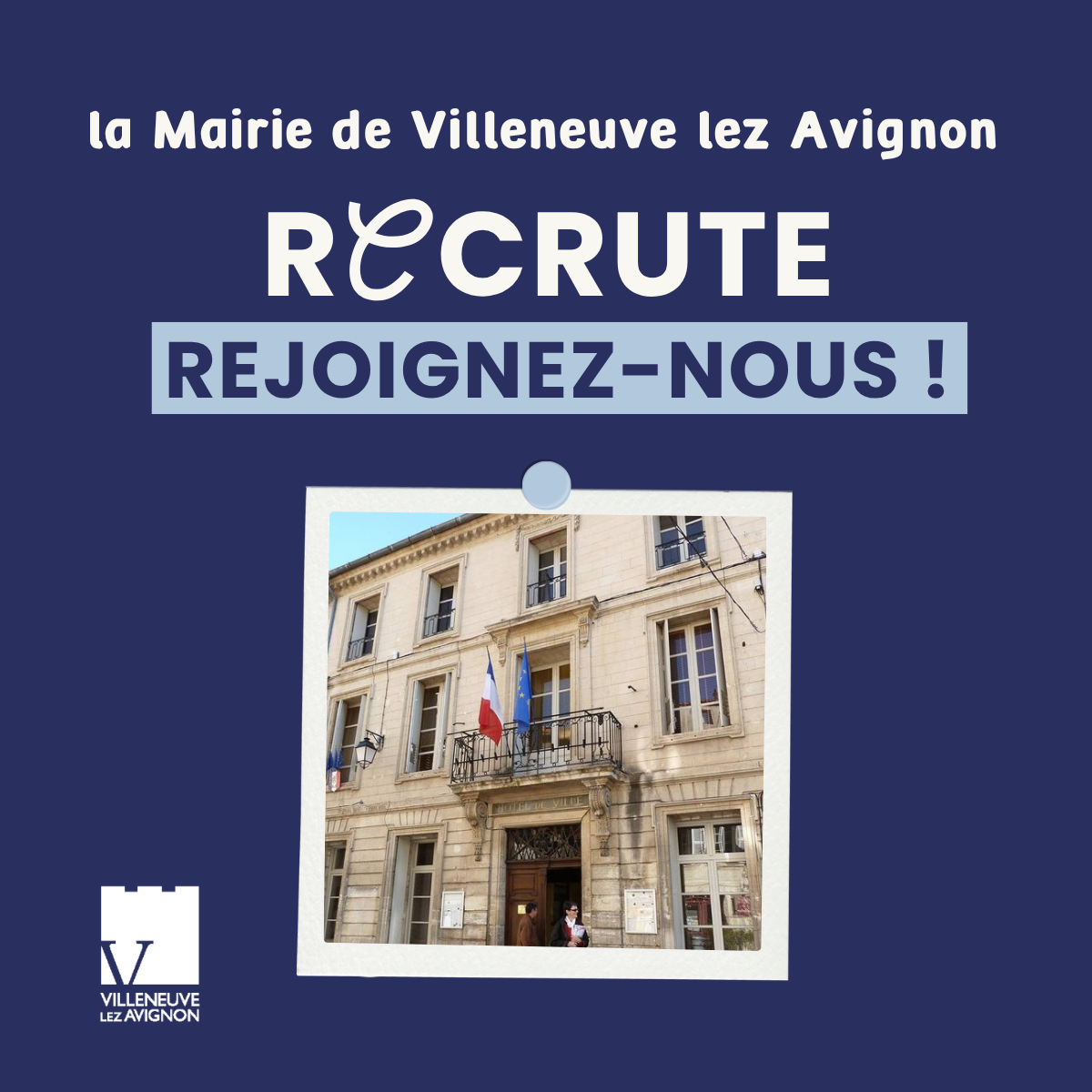 Post LinkedIn Annonce Offre D'emploi Recrutement Entreprise Photo Bleu
